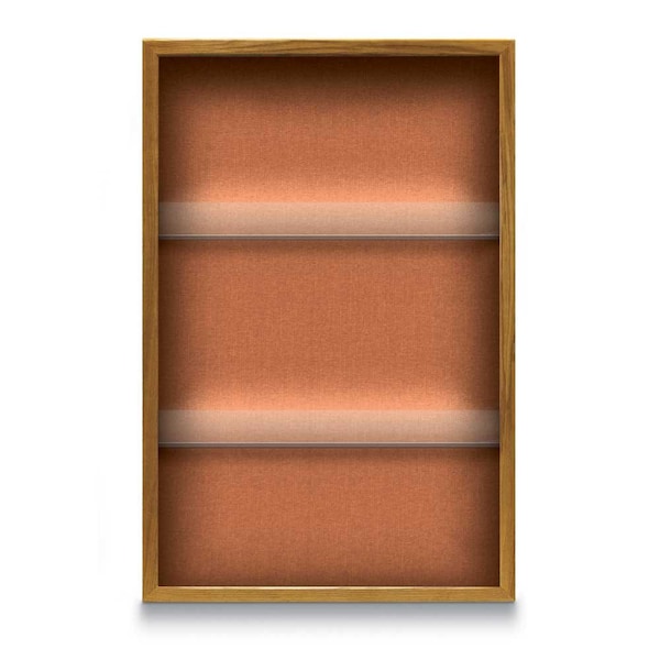 Outdoor Enclosed Combo Board, 48"x36", Satin Frame/Burgundy & Surf